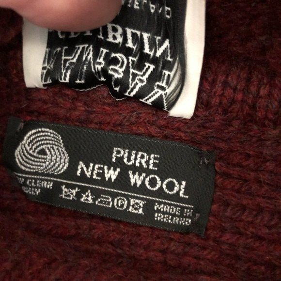 Vintage real wool chunky boho knit sweater by Ramsay of Dublin made - Picture 8 of 12